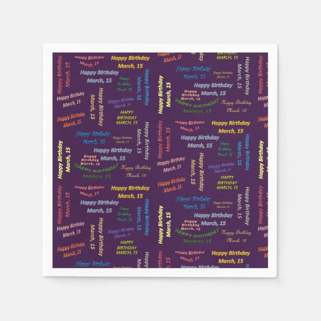 Guardanapo De Papel Paper Napkins Marcha, 15 Aniversário (Frente)