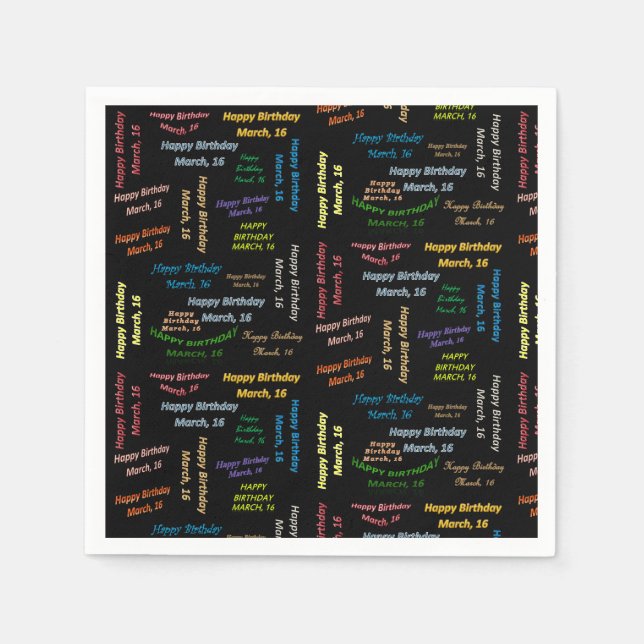 Guardanapo De Papel Paper Napkins Marcha, 16 Aniversário (Frente)