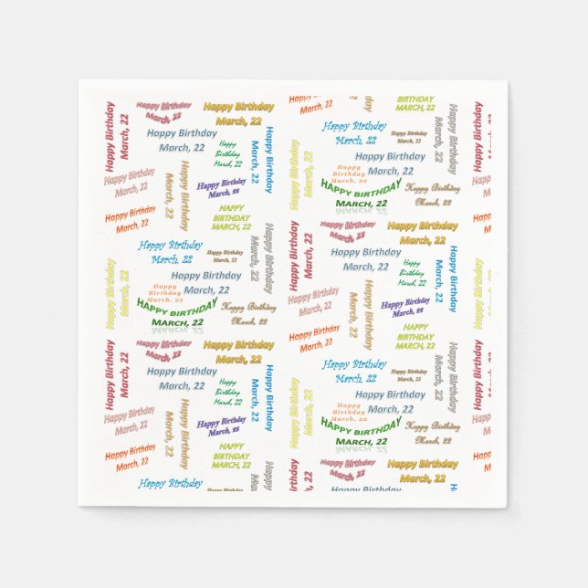 Guardanapo De Papel Paper Napkins Marcha, 22 Aniversário (Frente)