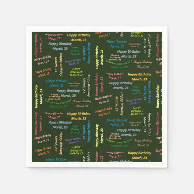 Guardanapo De Papel Paper Napkins Marcha, 23 Aniversário (Frente)
