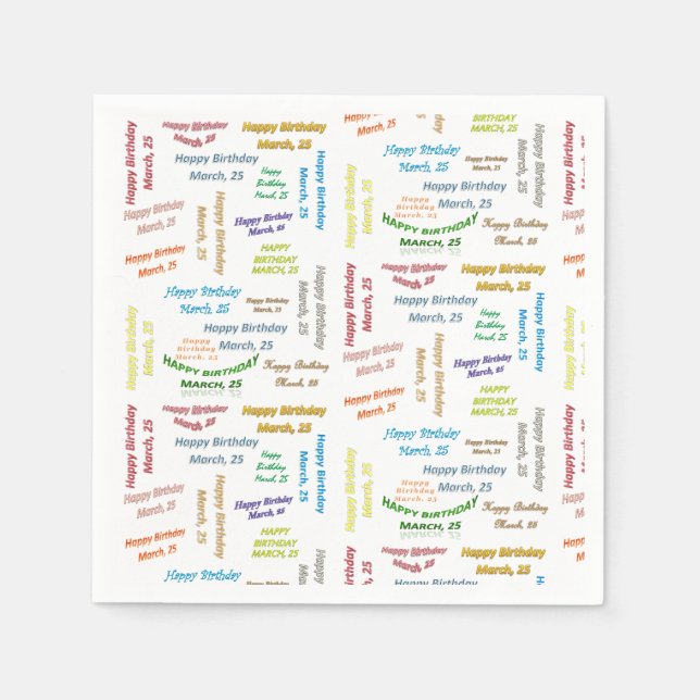 Guardanapo De Papel Paper Napkins Marcha, 25 Aniversário (Frente)