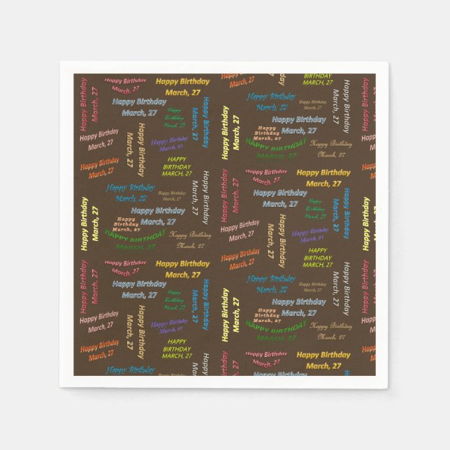 Guardanapo De Papel Paper Napkins Marcha, 27 Aniversário (Frente)