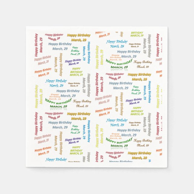 Guardanapo De Papel Paper Napkins Marcha, 29 Aniversário (Frente)