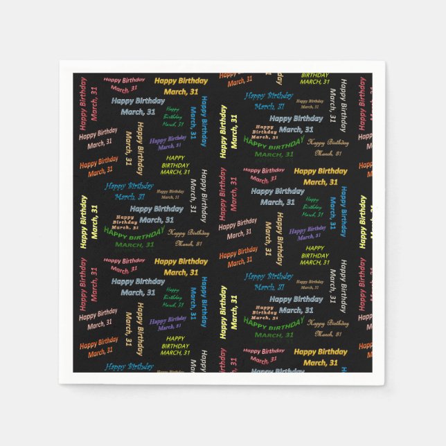 Guardanapo De Papel Paper Napkins Marcha, 31 Aniversário (Frente)