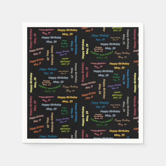 Guardanapo De Papel Paper Napkins May, 29 Birthday (Frente)