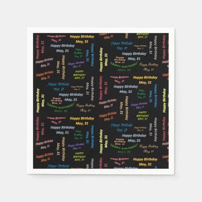 Guardanapo De Papel Paper Napkins May, 31 Birthday (Frente)