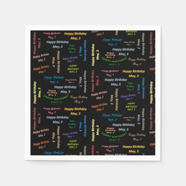 Guardanapo De Papel Paper Napkins May, 3 Birthday (Frente)