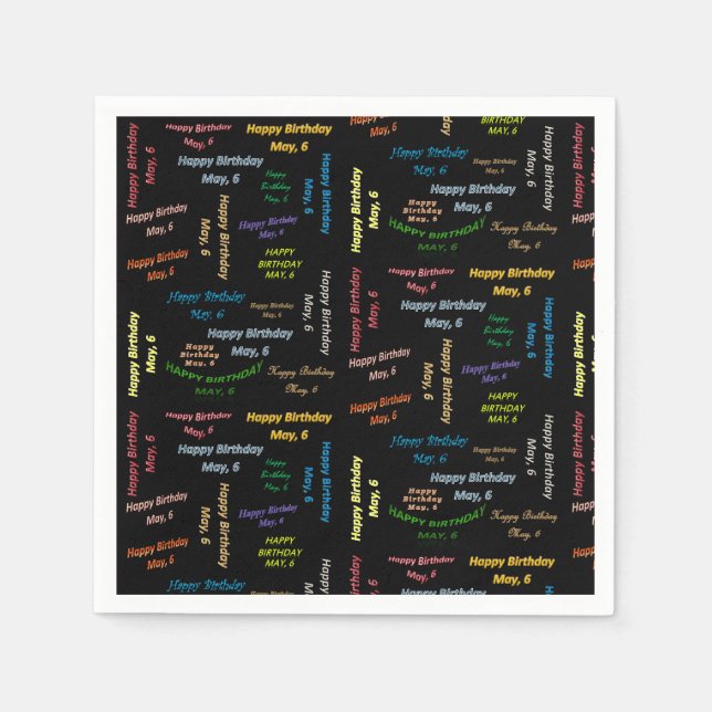 Guardanapo De Papel Paper Napkins May, 6 Birthday (Frente)
