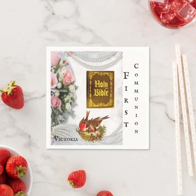Guardanapo De Papel Paper Napkins, Primeira Comunhão Santa Bíblia (Insitu)
