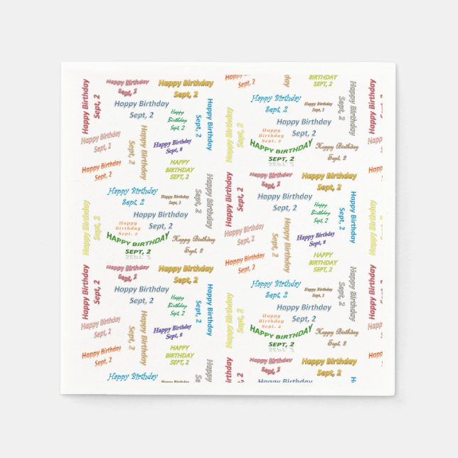 Guardanapo De Papel Paper Napkins setembro, 2 Aniversário (Frente)