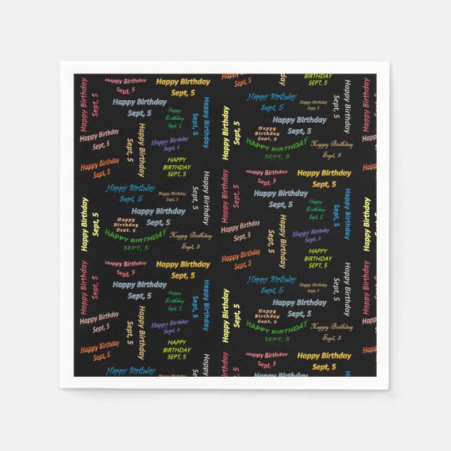 Guardanapo De Papel Paper Napkins setembro, 5 Aniversário (Frente)