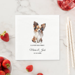 Guardanapo De Papel Papillon Dog Wedings com Foto
