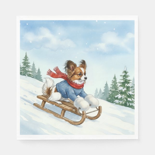 Guardanapo De Papel Papillon Sledding, Napkins (Frente)