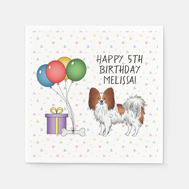 Guardanapo De Papel Papillon Vermelho e Branco Cachorro Fofo - Anivers (Frente)