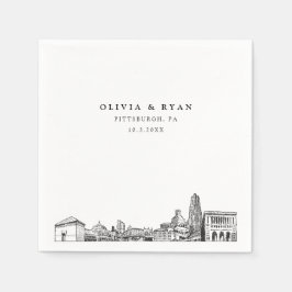 Guardanapo De Papel Papo De Casamento De Skyline Em Pittsburgh Napkin