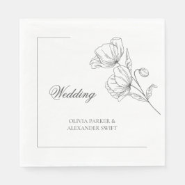 Guardanapo De Papel Papoila elegante, casamento moderno Papel Napkin
