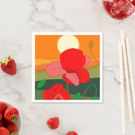 Guardanapo De Papel Papoila no pôr do sol