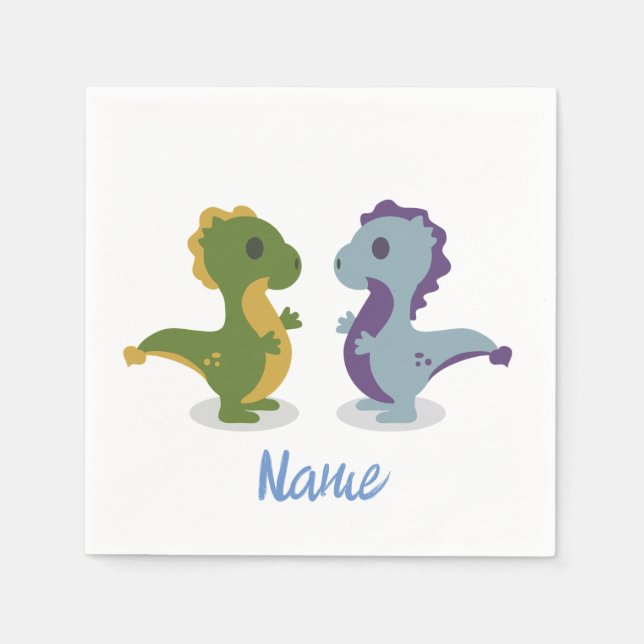 Guardanapo De Papel Par de Dinossauro Cólvora Troço_Trova (Frente)