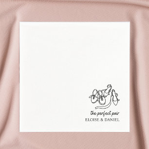 Guardanapo De Papel Par Perfeito - Casamento de Ilustração Chic Whimsi