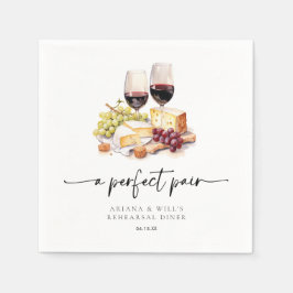 Guardanapo De Papel Par Perfeito Moderno Aquarela Vinho & Queijo