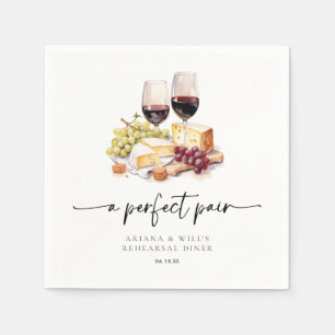 Guardanapo De Papel Par Perfeito Moderno Aquarela Vinho & Queijo