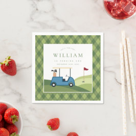 Guardanapo De Papel Par vamos Golf Argyle Padrão Primeiro Aniversário