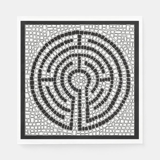 Guardanapo de papel para almoço padrão LABYRINTH V (Frente)