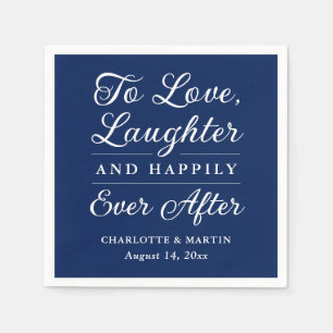 Guardanapo De Papel Para Amar Casamento Azul Do Marinho De Risadas
