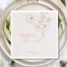 Guardanapo de Papel para Brunch de Noiva Flor Dour