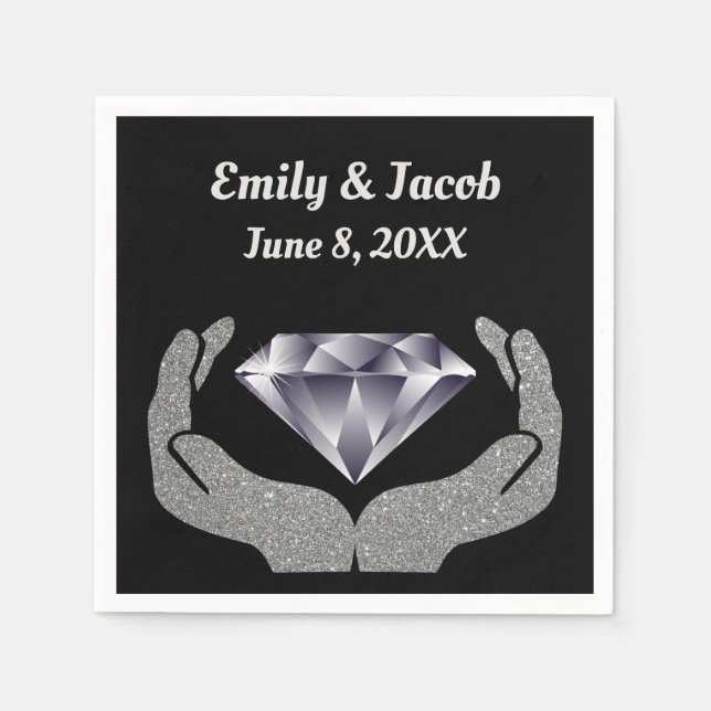 Guardanapo de Papel para Casamento Diamond Hands (Frente)
