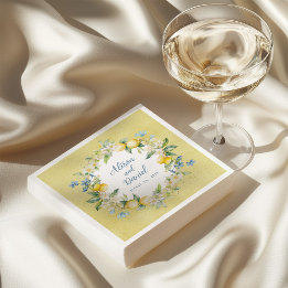 Guardanapo de papel para casamento floral de limão