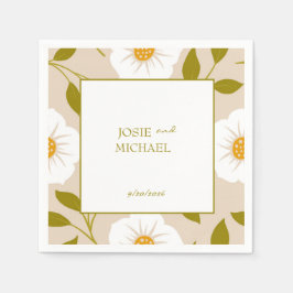 Guardanapo de papel para casamento floral verde bo