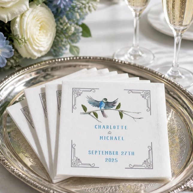 Guardanapo de papel para casamento Pássaro Azul de (Criador carregado)