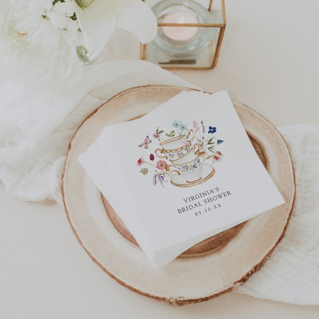 Guardanapo de papel para chá (Elegant Wildflower Tea Party Paper Napkin by Painted Paperie
)