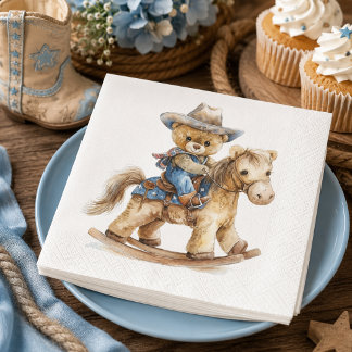 Guardanapo de papel para chá de bebê Cowboy Ursinh