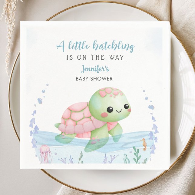 Guardanapo de papel para chá de bebê de tartaruga  (Criador carregado)