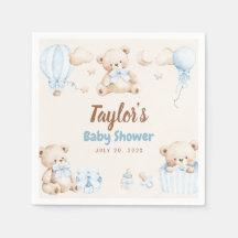 Guardanapo de papel para chá de bebê de urso de pe