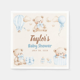 Guardanapo de papel para chá de bebê de urso de pe