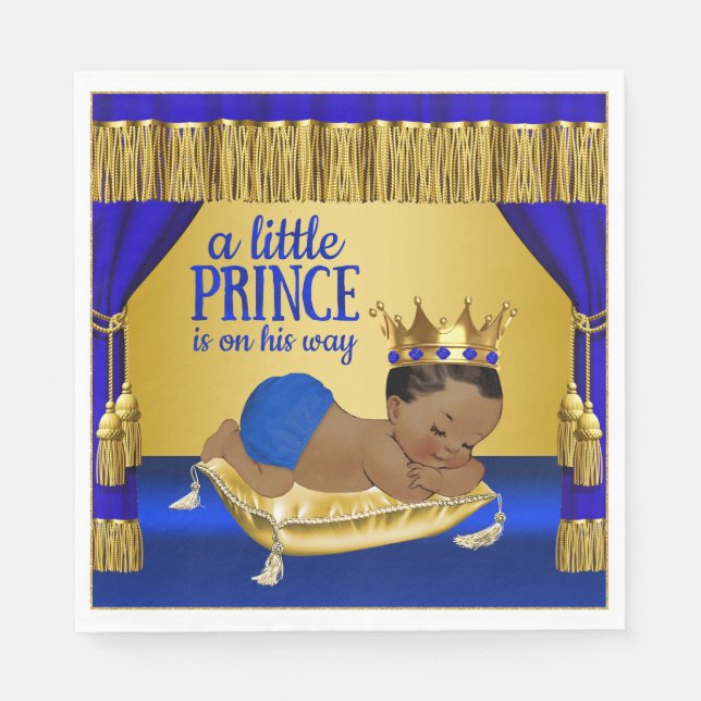 Guardanapo de papel para chá de bebê do príncipe é (Frente)