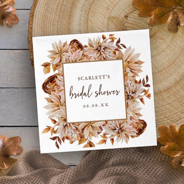 Guardanapo de papel para chá de noiva de outono (Fall Bridal Shower Paper Napkin
)