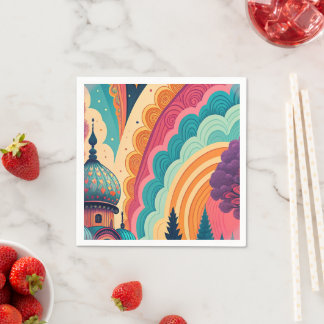 Guardanapo de papel para coquetel com arte vibrant