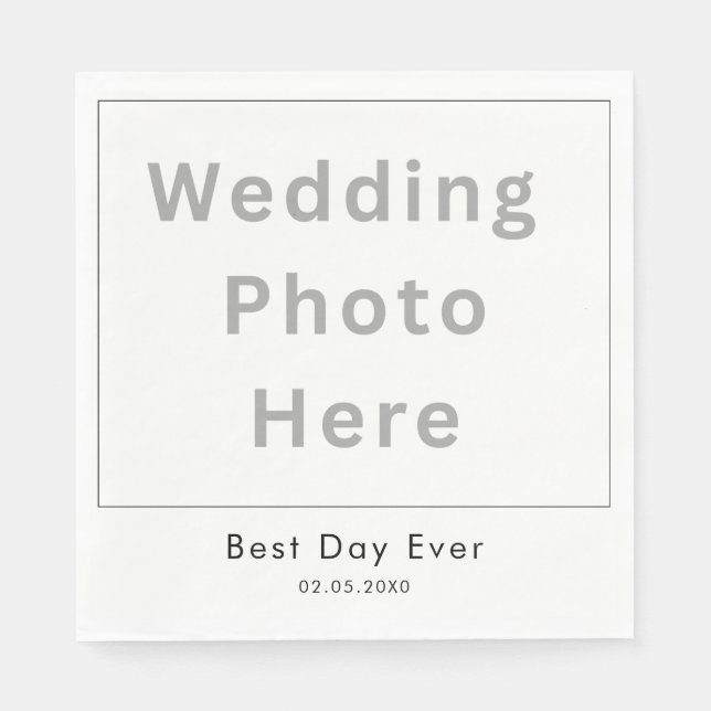 Guardanapo de papel para coquetel de casamento com (Frente)