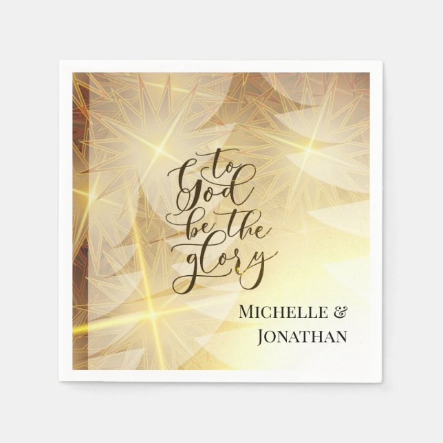 Guardanapo De Papel Para Deus sejam as Douradas Estrelas de Árvore do  (Frente)