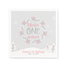 Guardanapo de papel para festa de 1º aniversário W