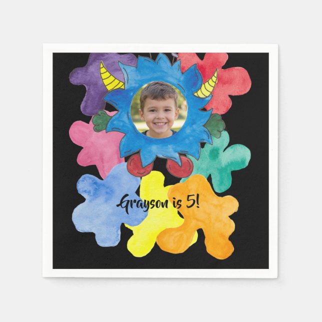 Guardanapo de papel para festa de aniversário do M (Frente)