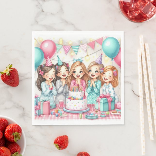 Guardanapo de papel para festa de aniversário fofo (Insitu)