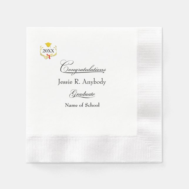 Guardanapo de papel para festa de formatura modern (Frente)