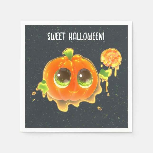 Guardanapo de papel para festa de Halloween com ab (Frente)