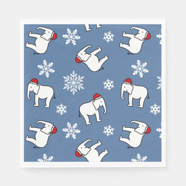 Guardanapo de papel para festa de Natal com elefan (Frente)