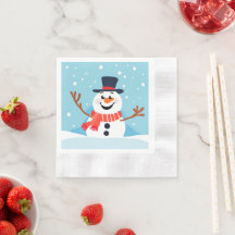Guardanapo de Papel para Festa de Natal do Boneco 